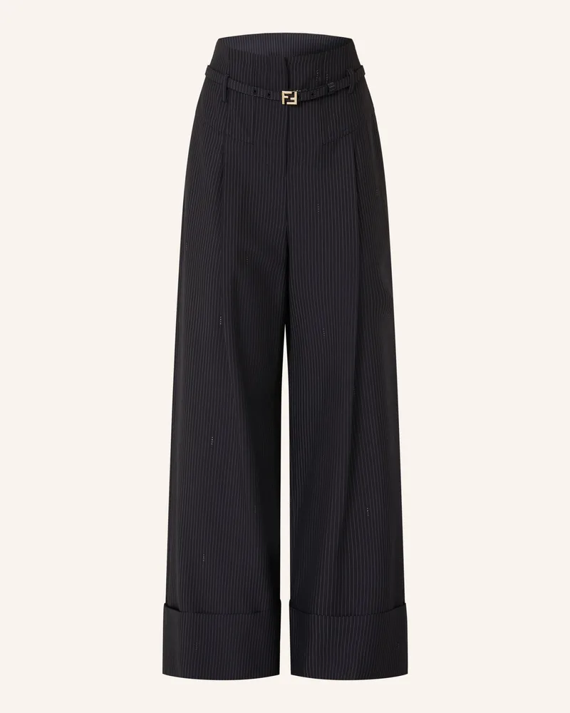 Fendi Marlenehose blau Dunkelblau
