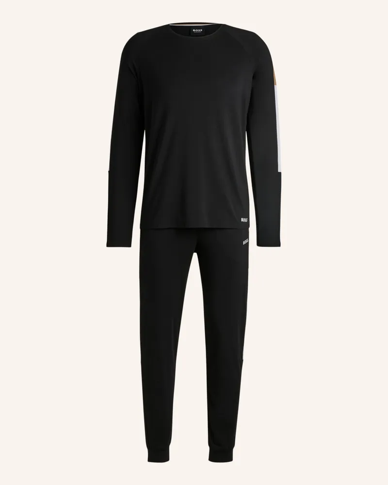 HUGO BOSS Pyjama-Set BALANCE LONG SET Regular Fit Schwarz
