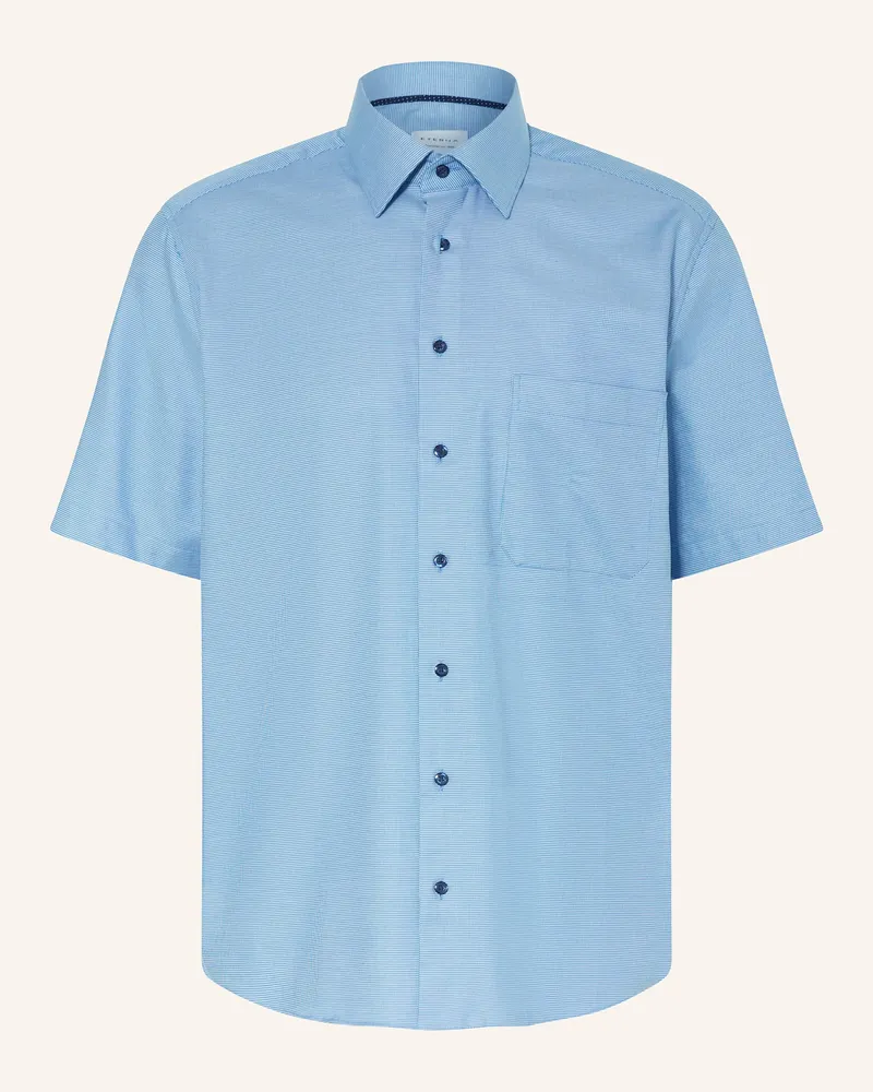 Eterna Kurzarm-Hemd Comfort Fit Blau