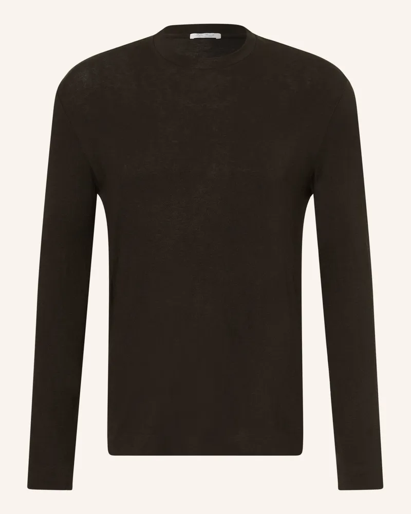 Stefan Brandt Longsleeve Eli braun Dunkelbraun