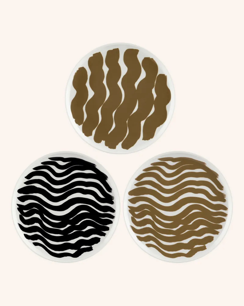 Marimekko 3er-Set Dessertteller OIVA/HYRÄILY Creme