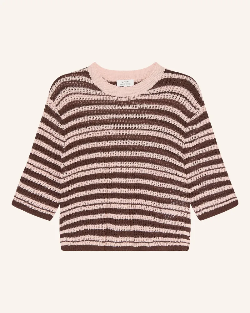 OPUS Pullover PUNNY mit 3/4-Arm Rosa