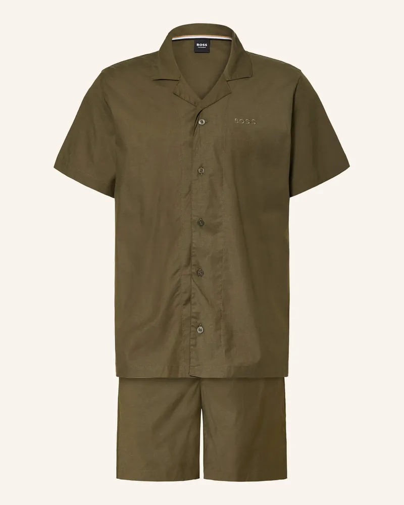 HUGO BOSS Shorty-Schlafanzug Chris gruen Khaki