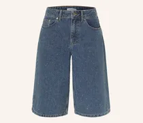 Jeans-Bermudas mit Schmucksteinen