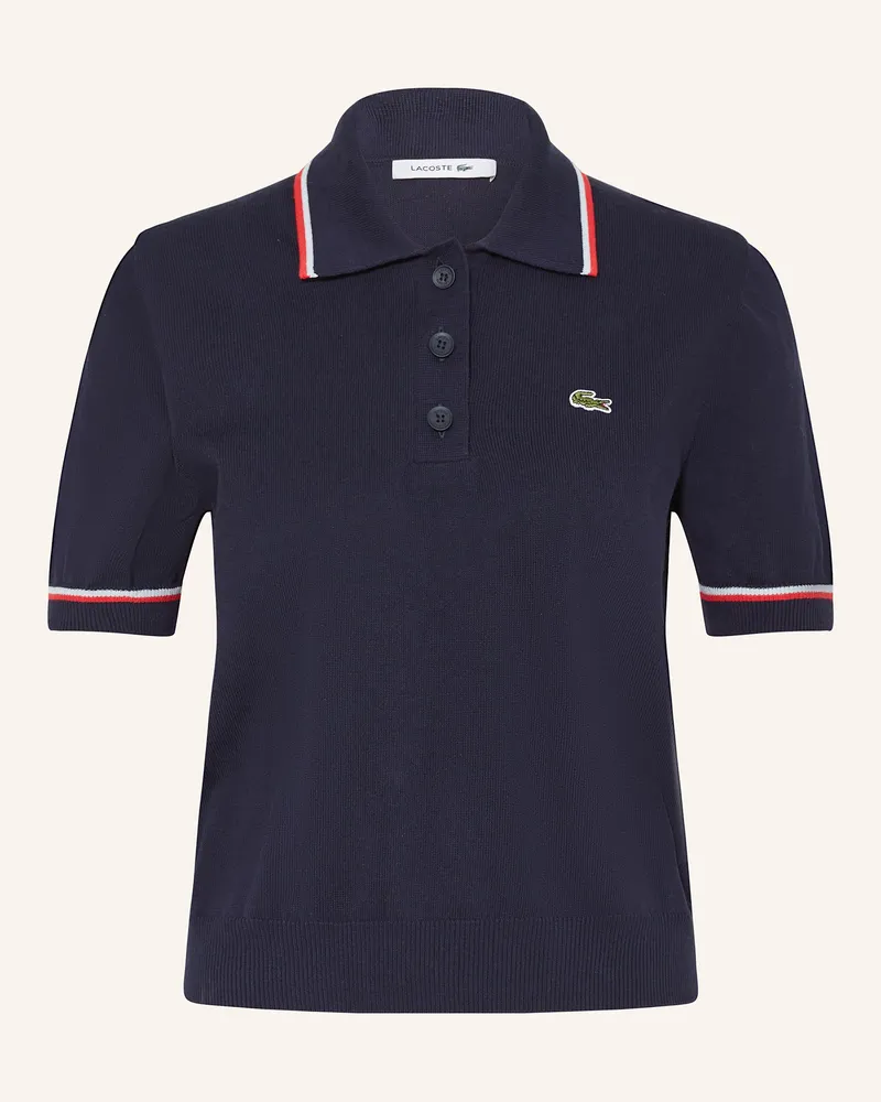Lacoste Strick-Poloshirt Dunkelblau