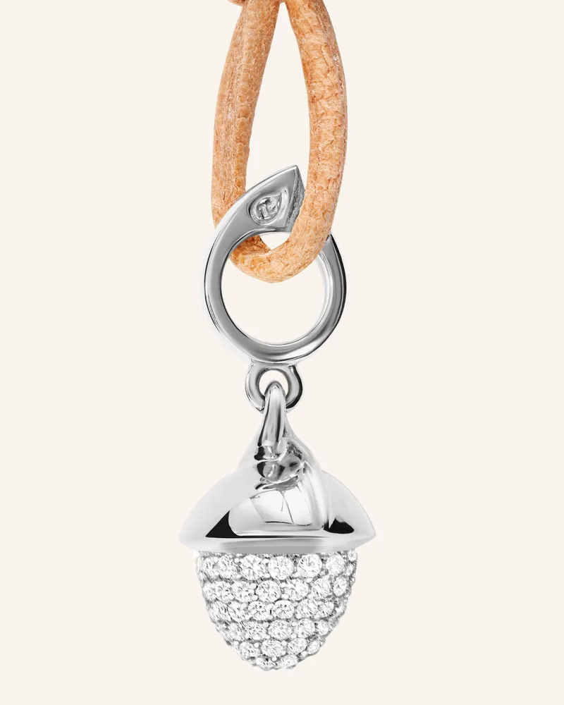 TAMARA COMOLLI Anhänger PENDANT MIKADO FLAMENCO DIAMOND PAVÉ mit Diamant Pavé 18K Weißgold Weissgold