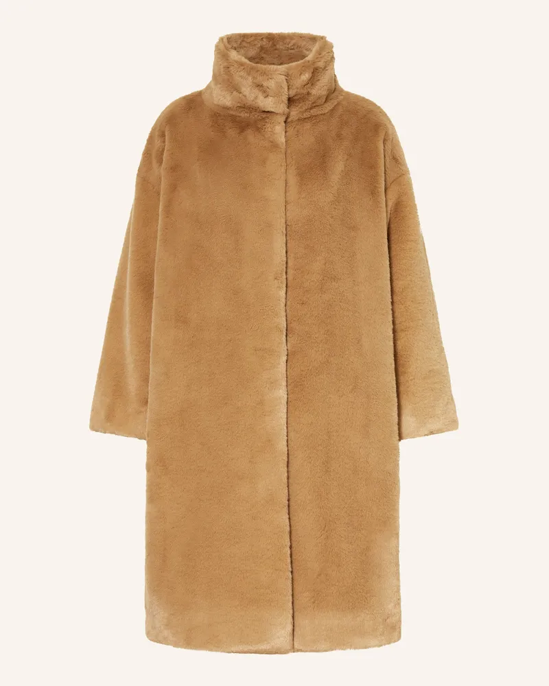 Herno Kunstpelz-Mantel beige Hellbraun