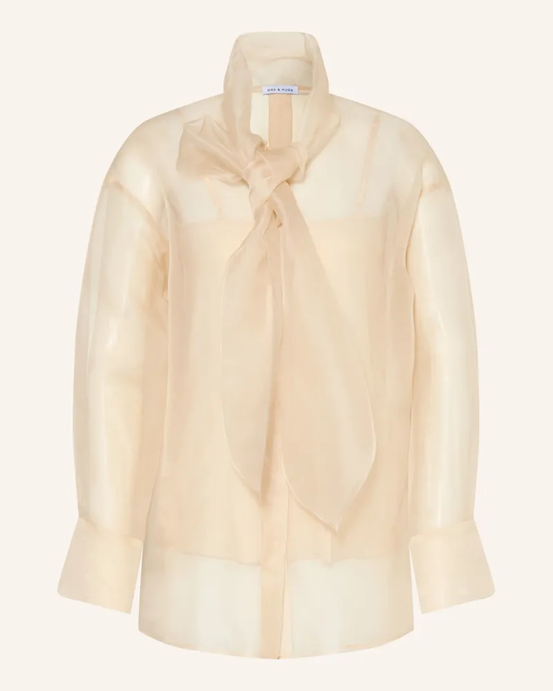 Mrs & HUGS Schluppenbluse Aus Seide beige Beige