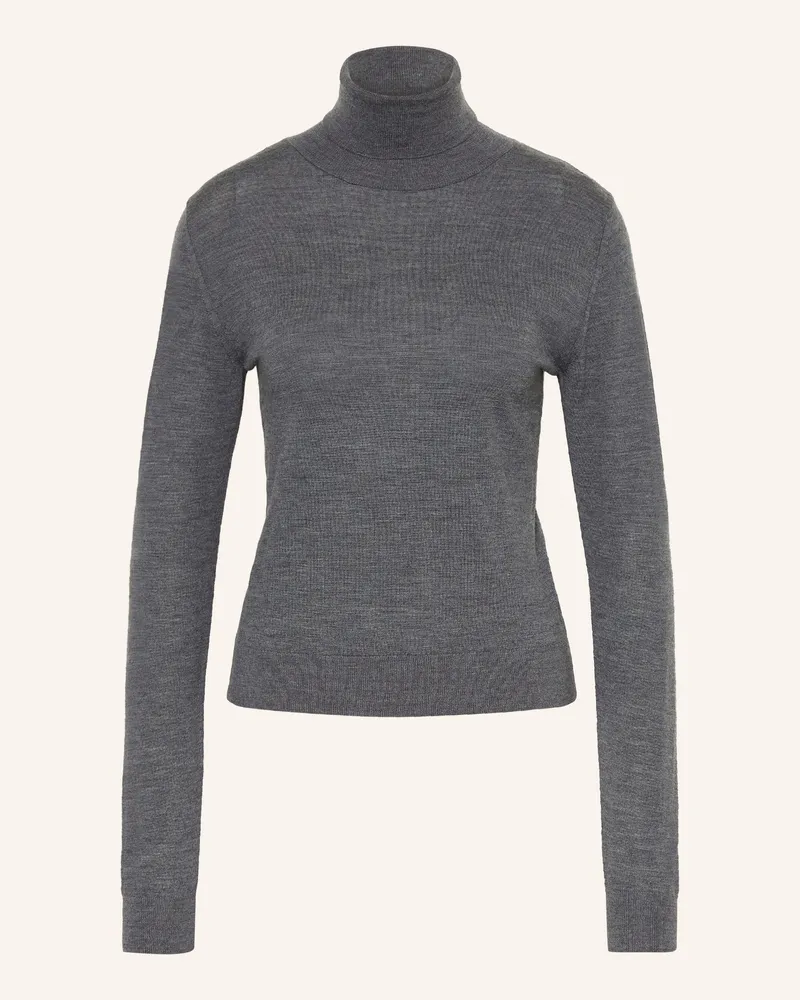Mrs & HUGS Rollkragenpullover Aus Merinowolle grau Dunkelgrau