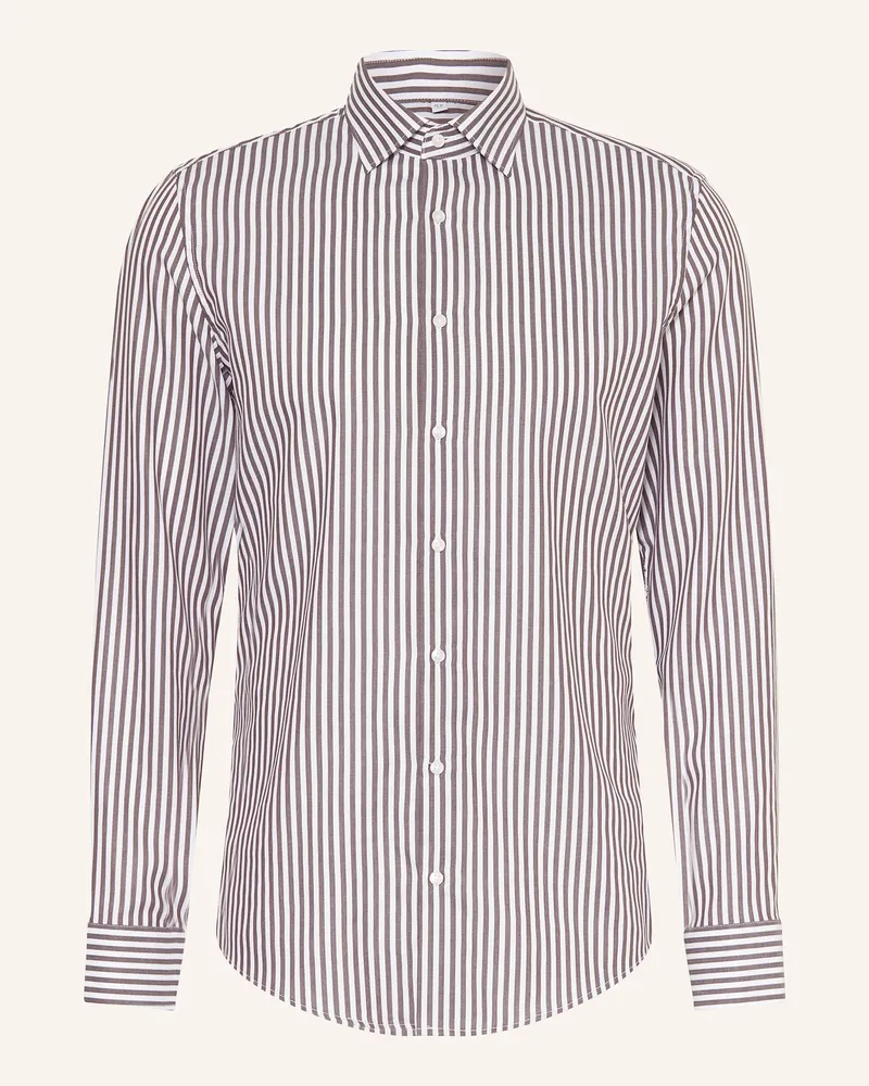 Seidensticker Hemd Slim Fit Dunkelbraun