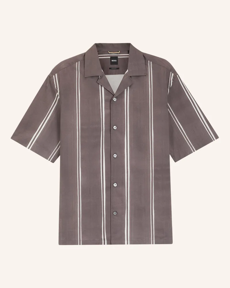 HUGO BOSS Casual Hemd C-LARS-CAMP-262 Relaxed Fit Lila