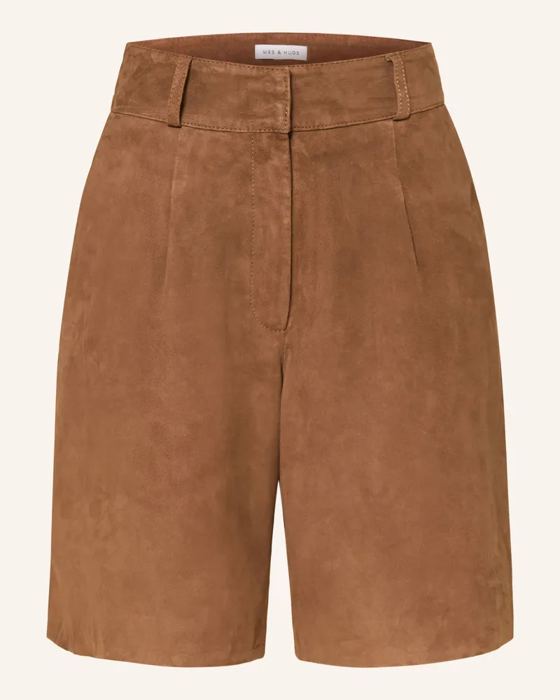 Mrs & HUGS Ledershorts braun Braun