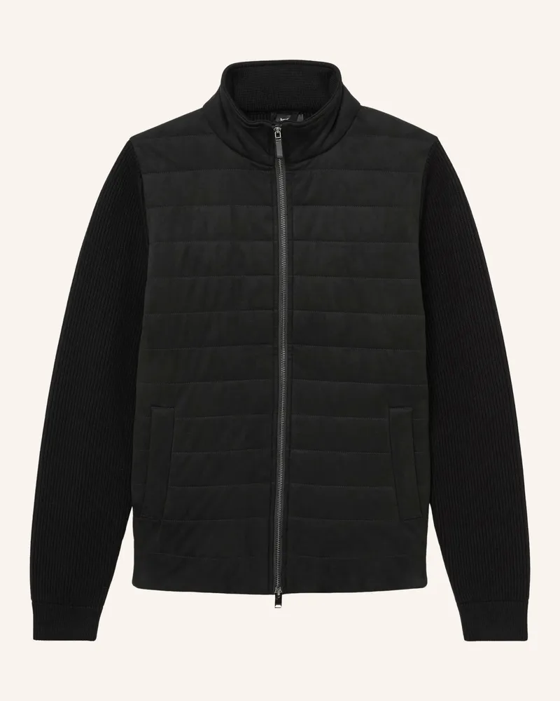 Reiss Steppjacke BRAM im Materialmix Schwarz