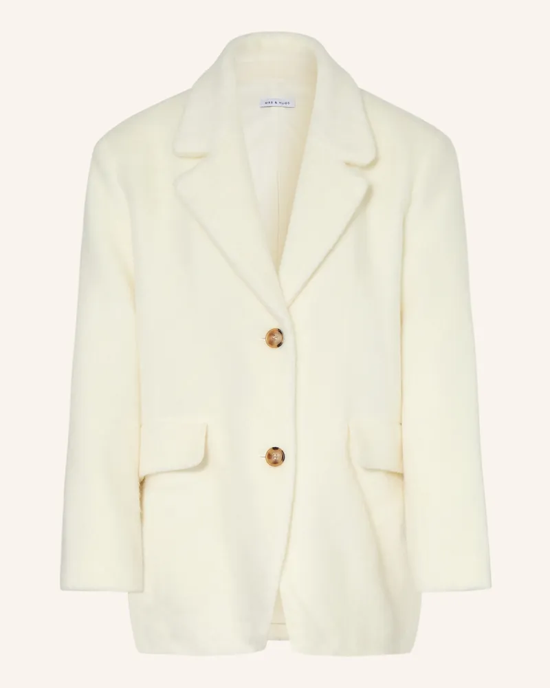 Mrs & HUGS Kunstpelz-Jacke weiss Ecru