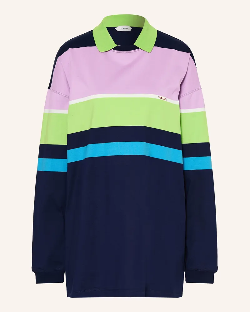 Versace Jersey-Poloshirt rosa Dunkelblau