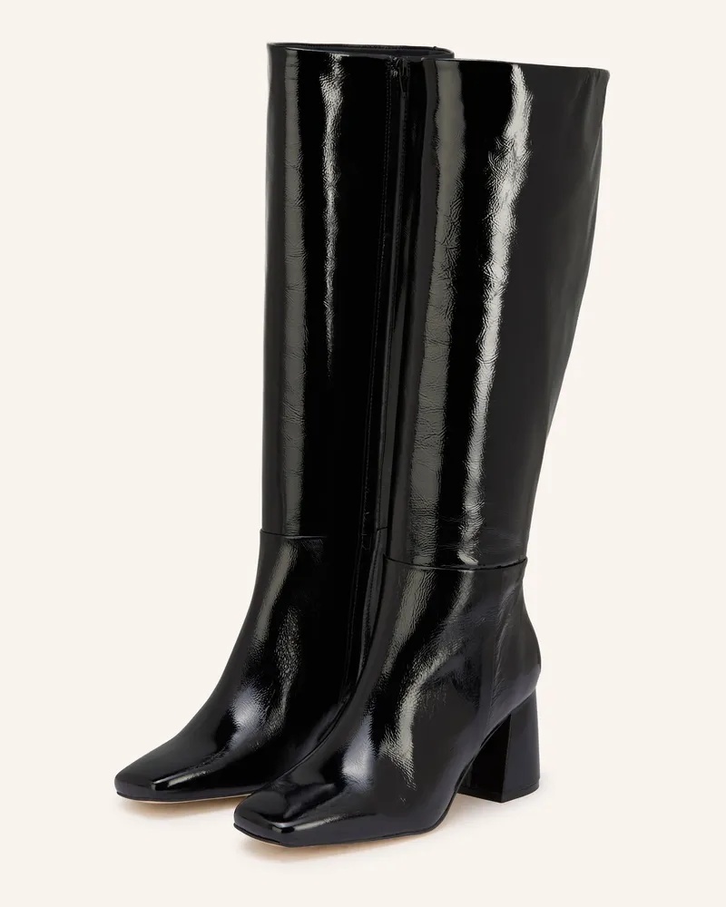 Mrs & HUGS Lackstiefel Schwarz
