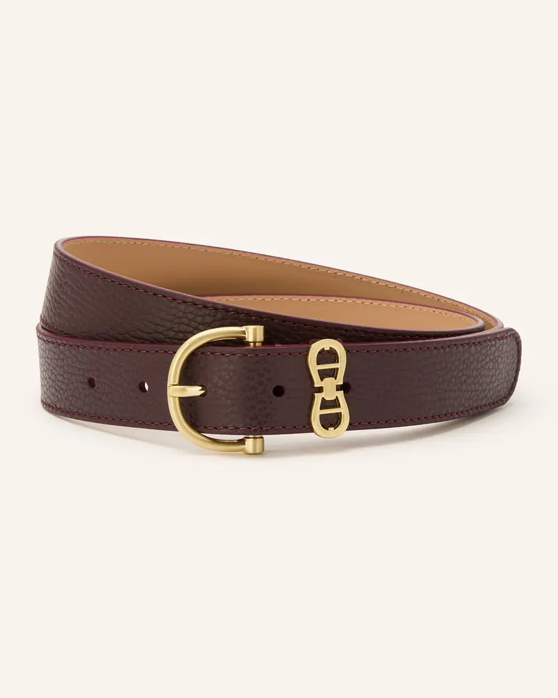 Aigner Ledergürtel rot Dunkelbraun