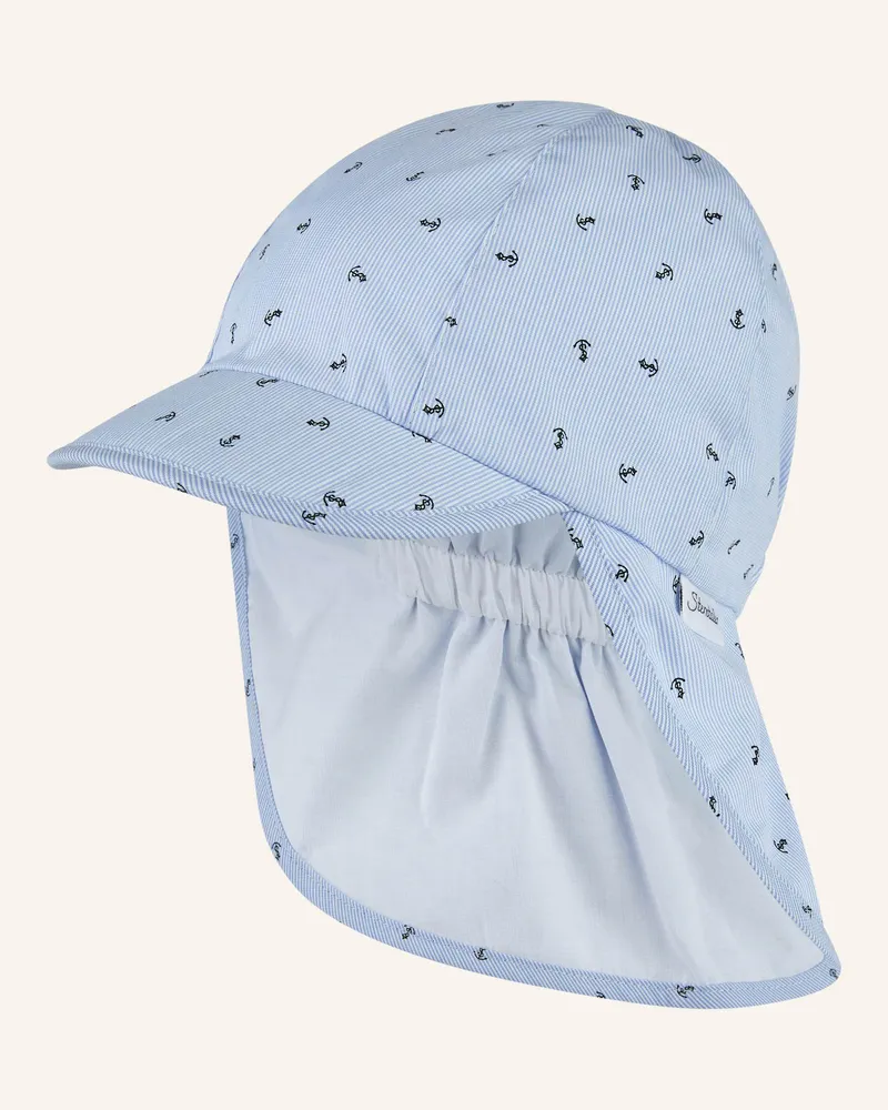 Sterntaler Schirmmütze Mit Nackenschutz Anker blau Hellblau