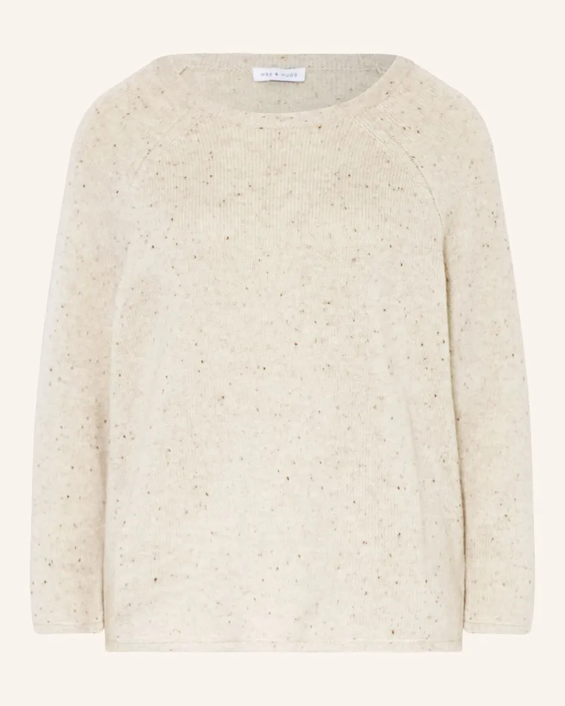 Mrs & HUGS Pullover mit Cashmere Hellbraun