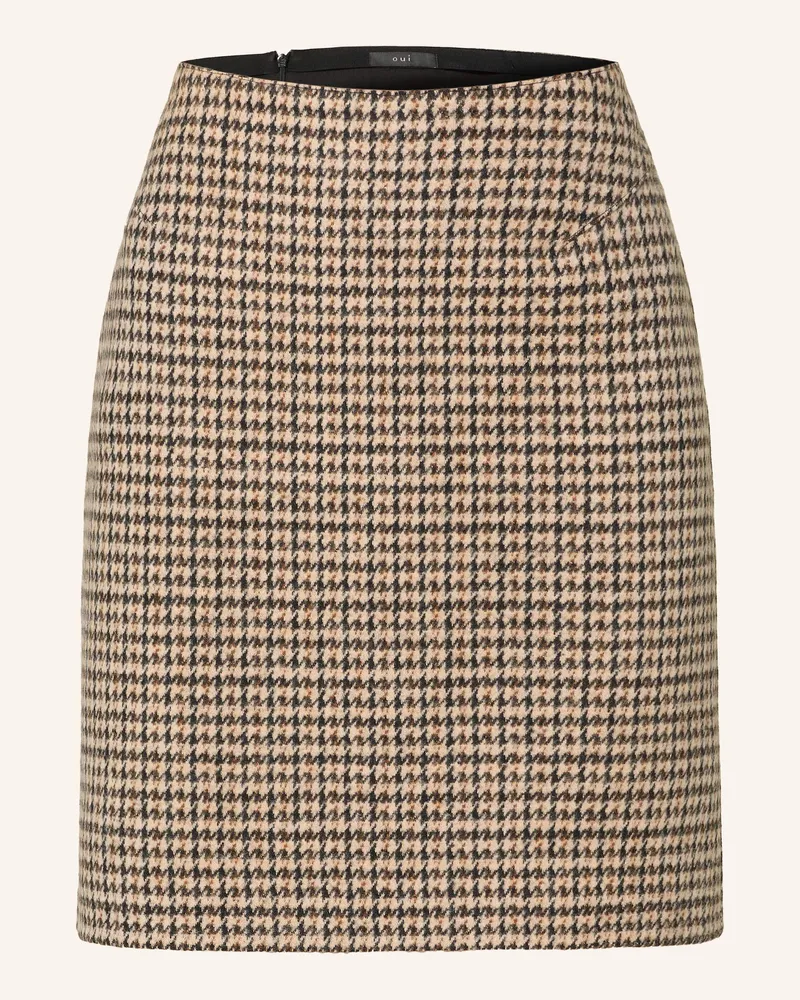 Oui  Jerseyrock mit Glitzergarn Hellbraun