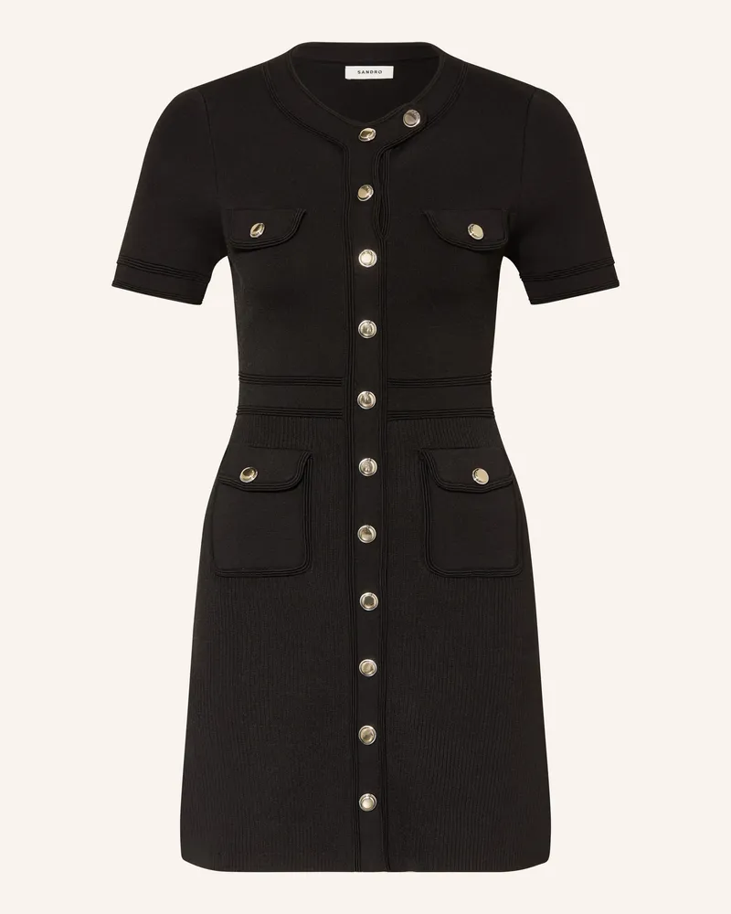Sandro Strickkleid Schwarz