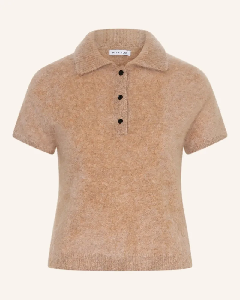 Mrs & HUGS Strick-Poloshirt Aus Cashmere beige Beige