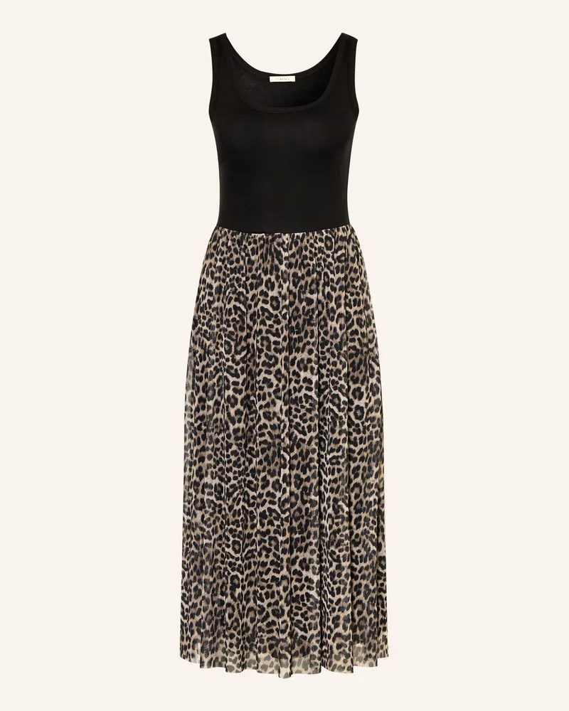 lilienfels Kleid Im Materialmix schwarz Hellbraun