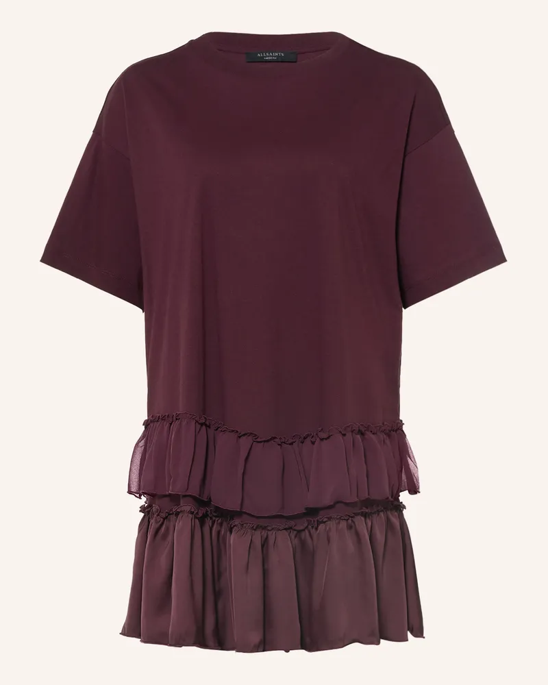 AllSaints Jerseykleid Feyre Im Materialmix rot Dunkelrot