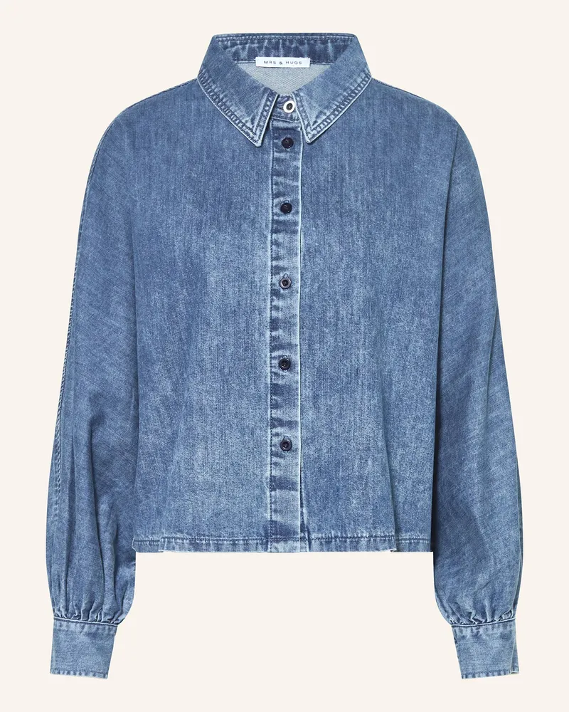 Mrs & HUGS Jeansbluse Hellblau