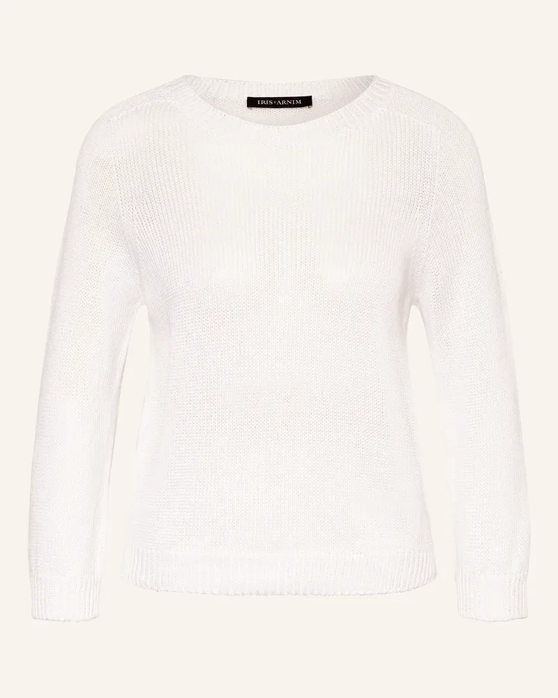 Iris von Arnim Leinenpullover PEPPI mit 3/4-Arm Weiss
