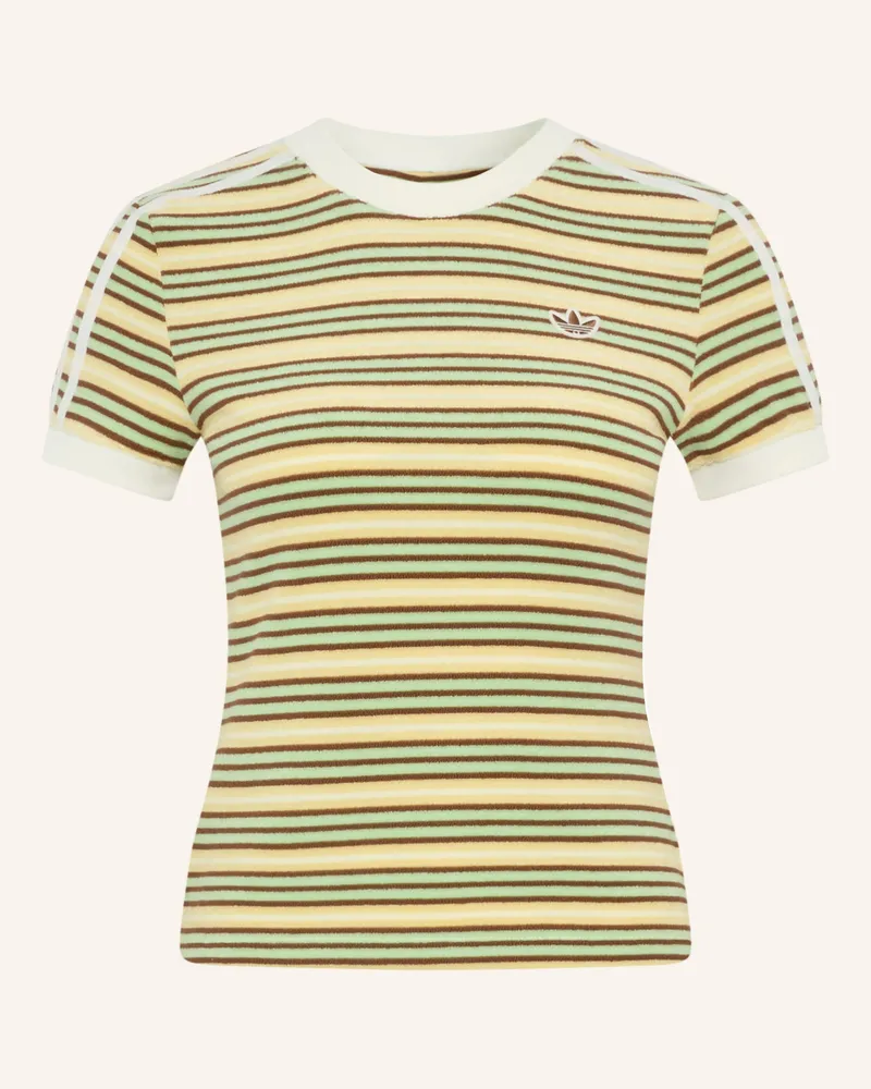 adidas T-Shirt Adidas Originals Summer Glow Slim Striped Aus Frottee gelb Beige