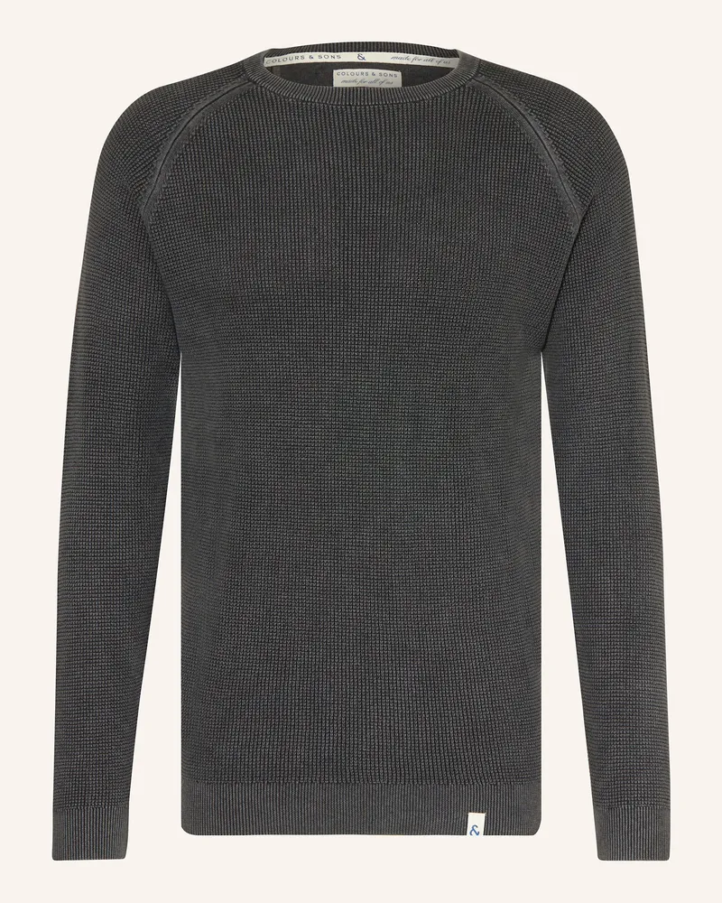colours & sons Pullover Dunkelgrau