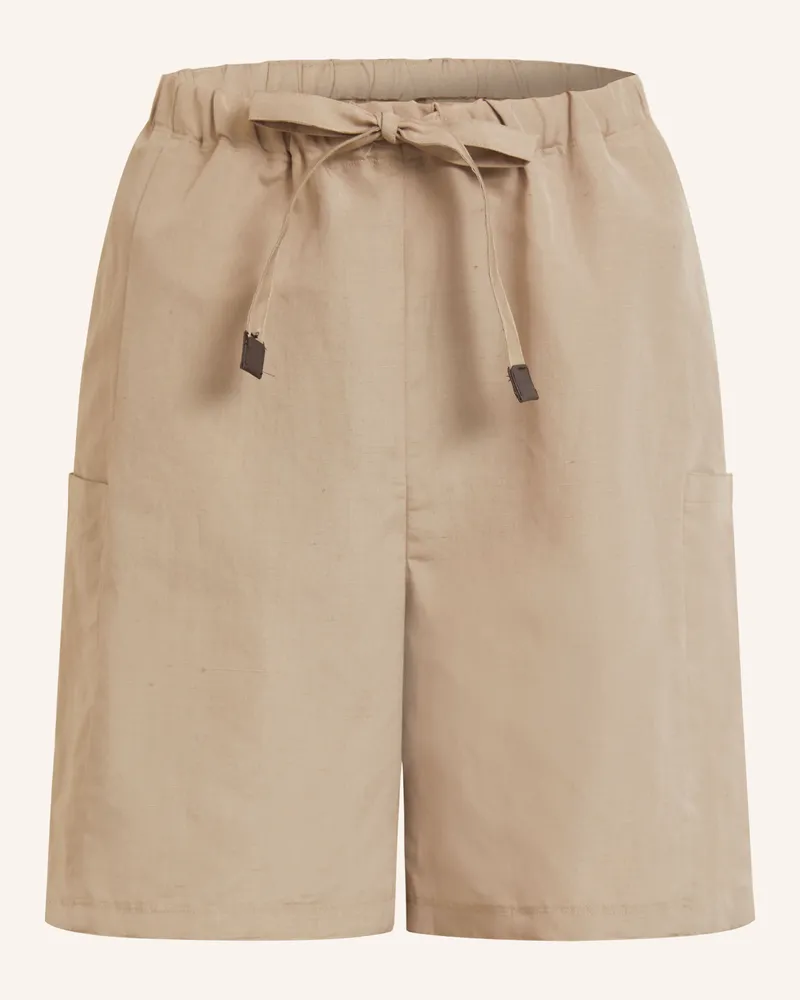 Max Mara Shorts QUEBEC mit Leinen und Seide Beige