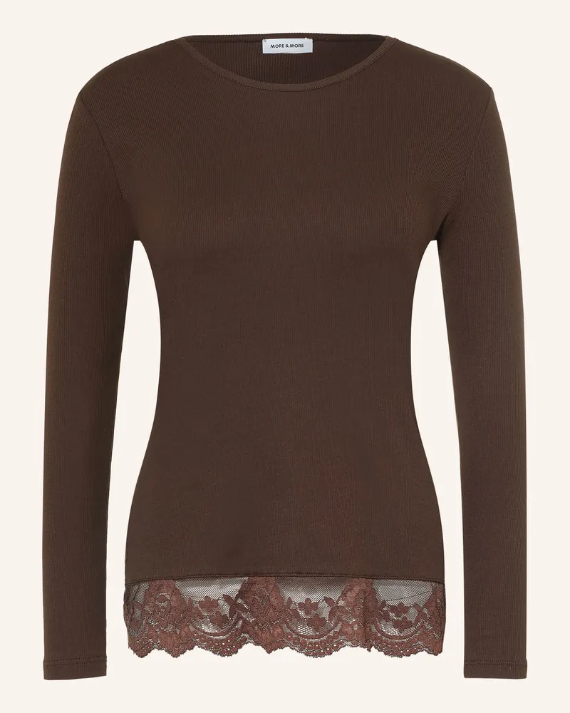 More & More Longsleeve Mit Spitze braun Dunkelbraun
