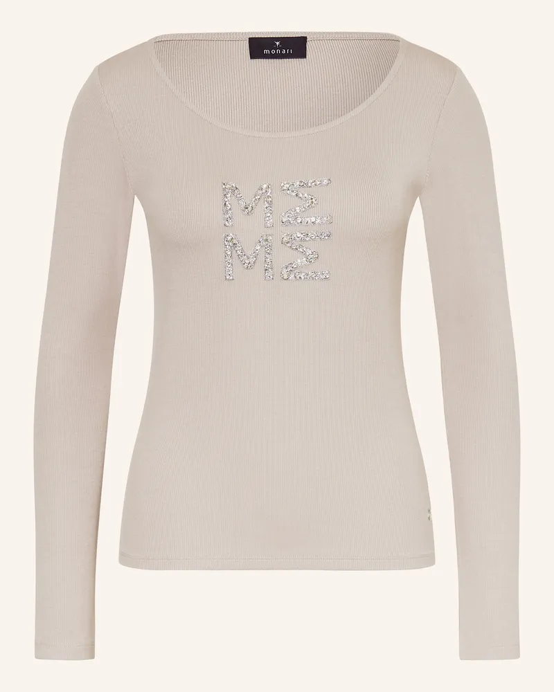 monari Longsleeve mit Schmucksteinen Beige