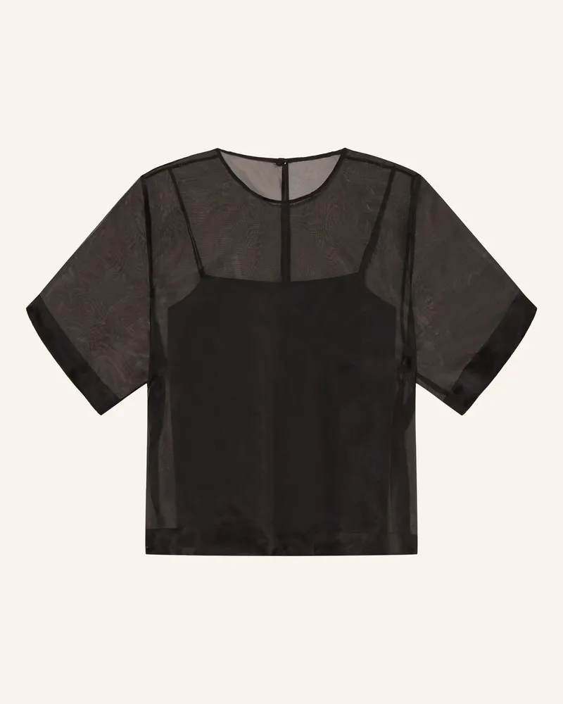 AMI Paris Blusenshirt Aus Seide schwarz Schwarz