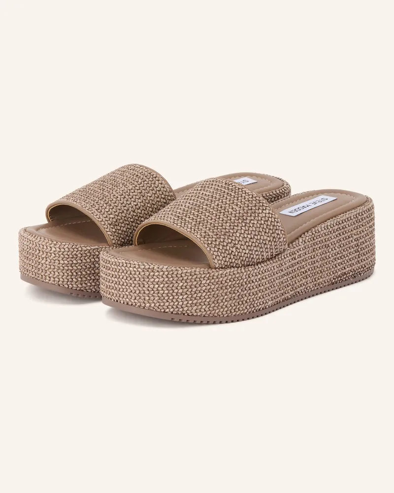 Steve Madden Plateau-Pantoletten Taupe
