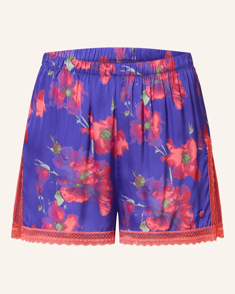 HUGO BOSS Schlafshorts FUN LACE aus Satin Lila