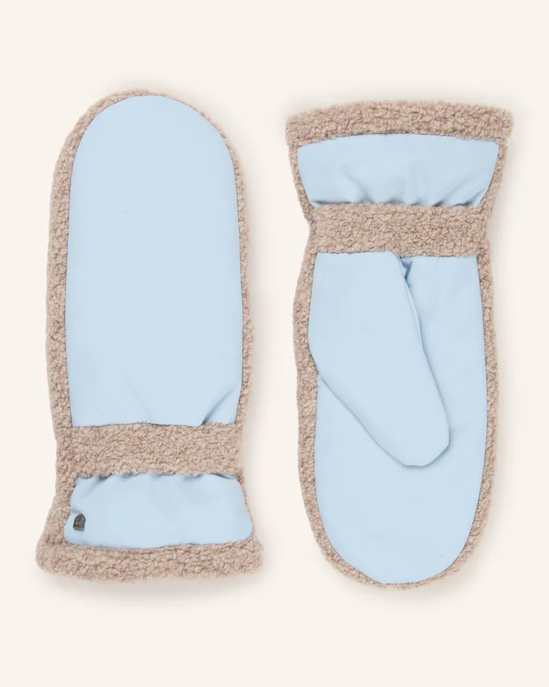 Hestra Fäustlinge Ronja Mit Teddyfell blau Hellblau