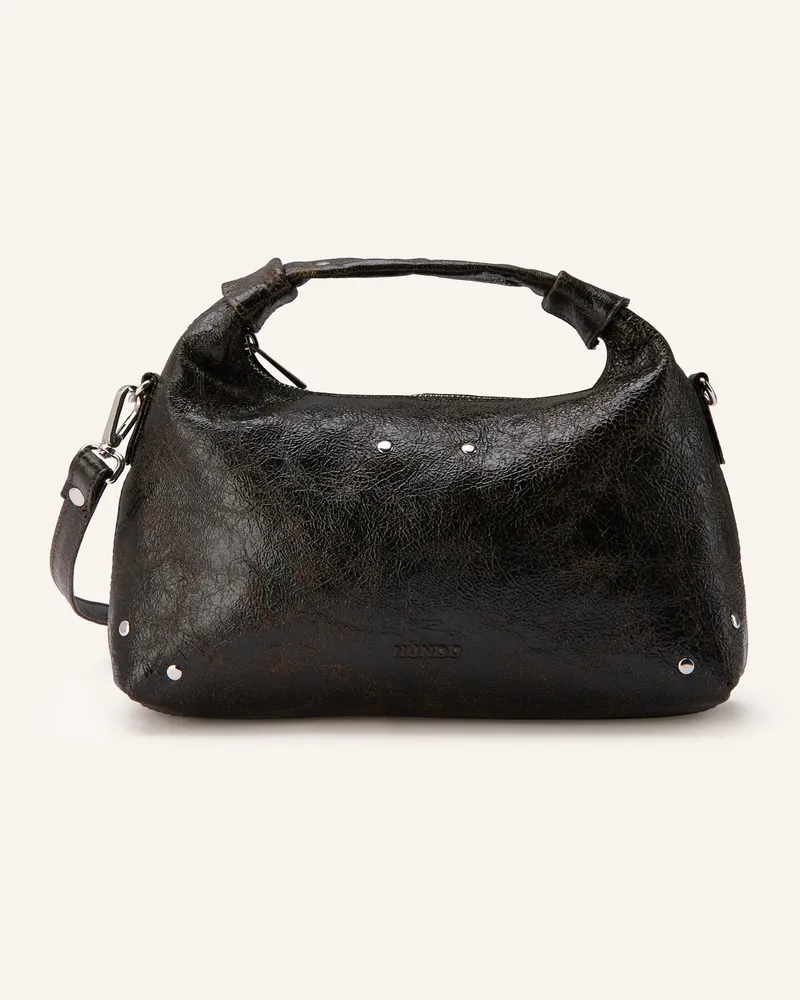 NÚNOO Handtasche Dandy Pélé Mit Nieten braun Schwarz