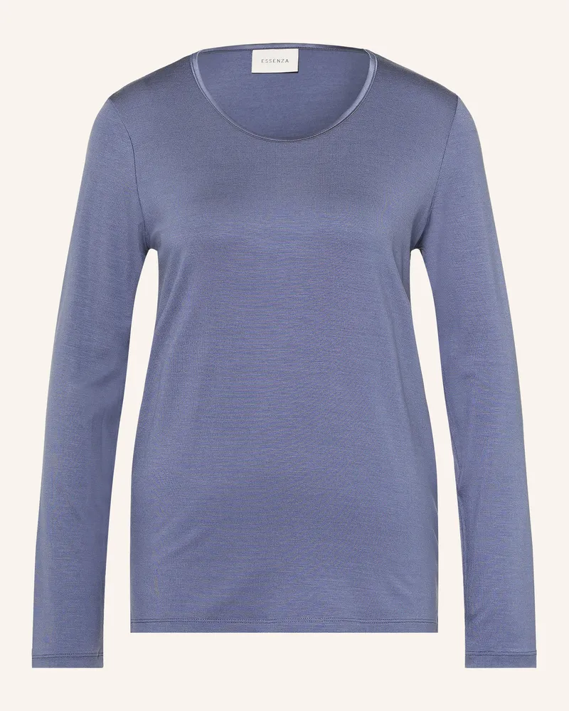 Essenza Schlafshirt Julot Uni blau Blau