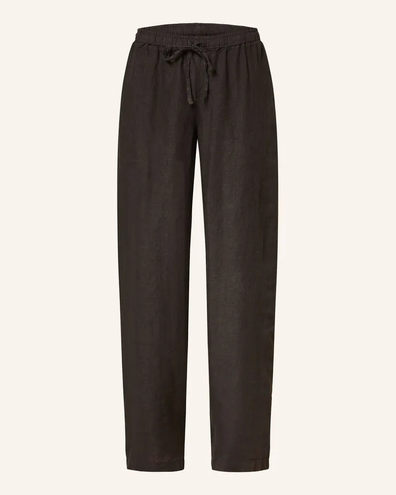 120% Lino Marlenehose aus Leinen Schwarz