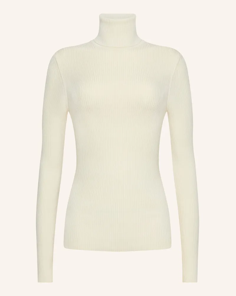 Wolford Pullover Merino Fine Rib Top Long Sleeves weiss Ecru