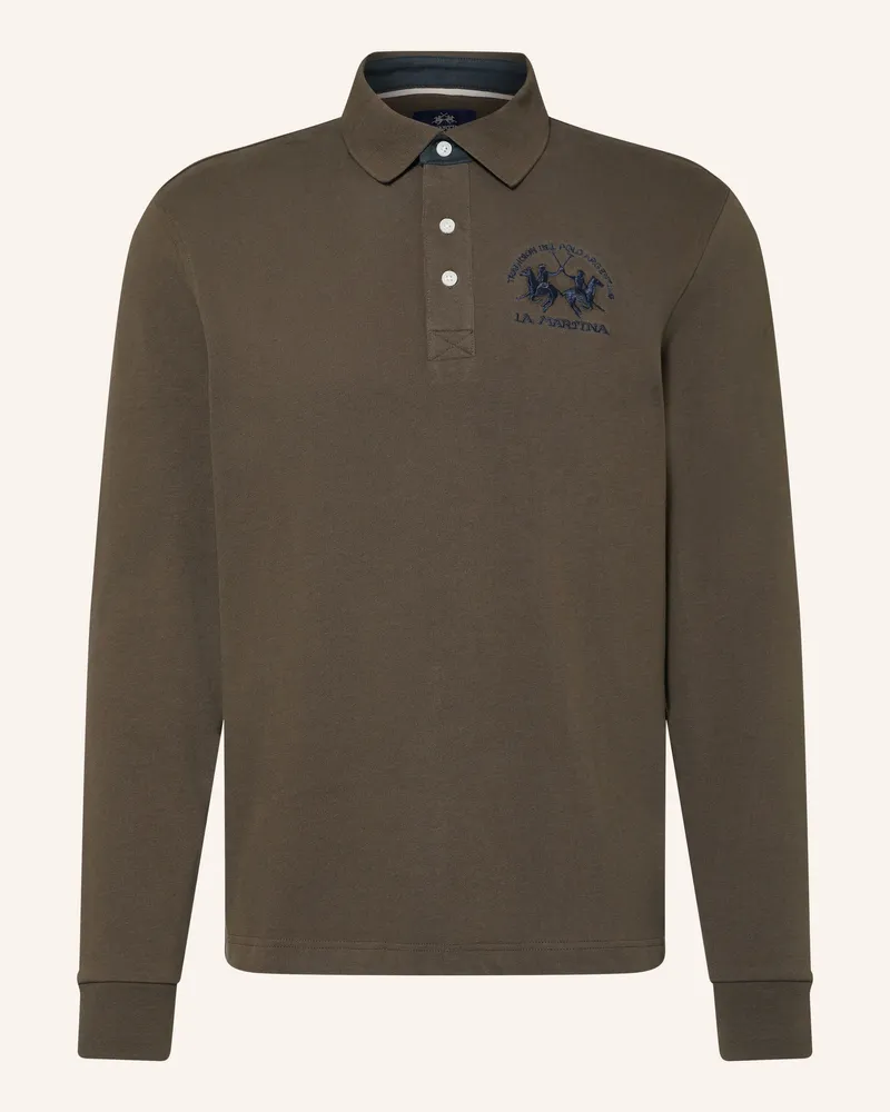 La Martina Jersey-Poloshirt braun Dunkelbraun