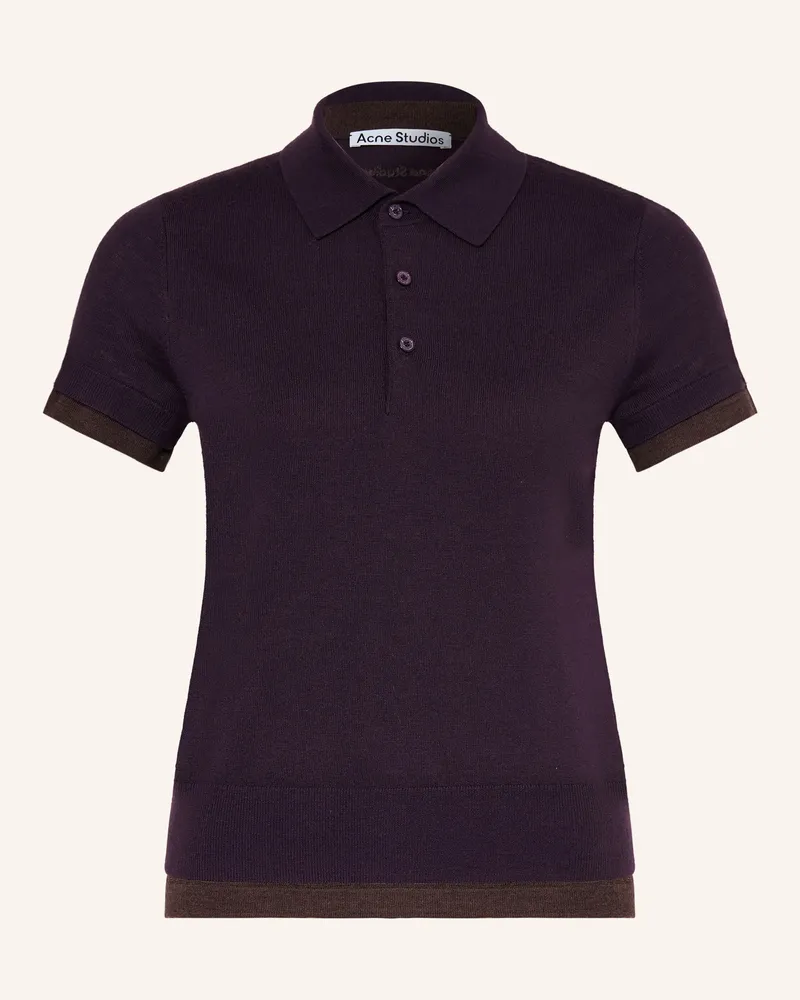 Acne Studios Strick-Poloshirt lila Dunkellila