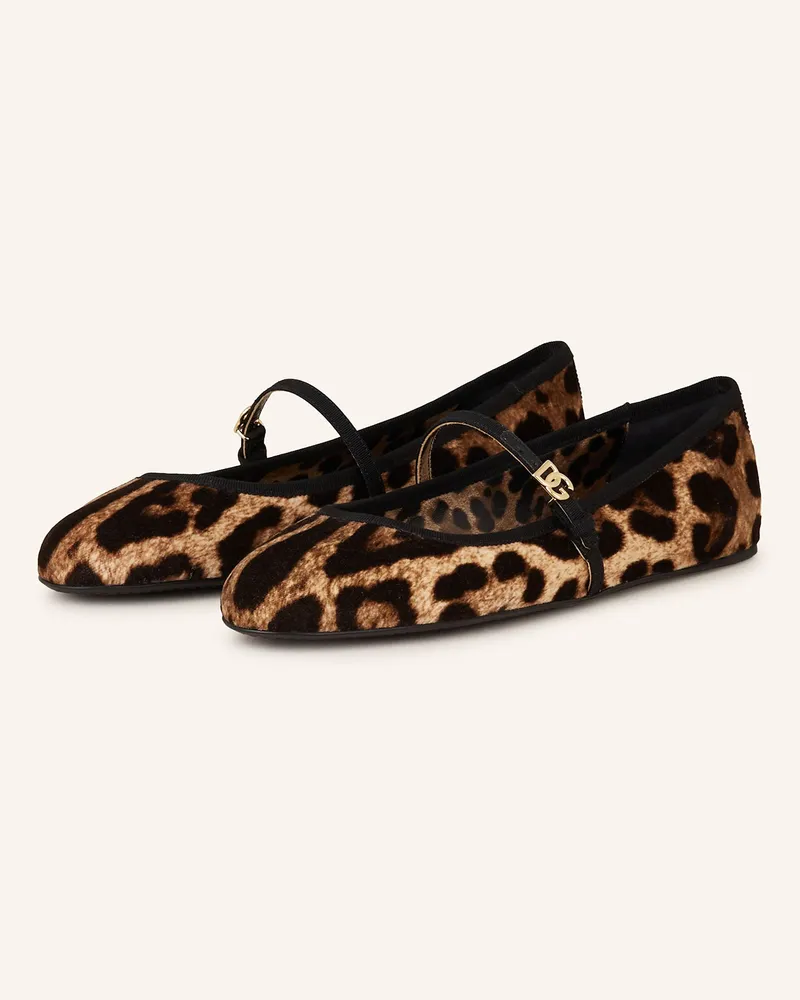 Dolce & Gabbana Mary-Jane-Ballerinas Beige