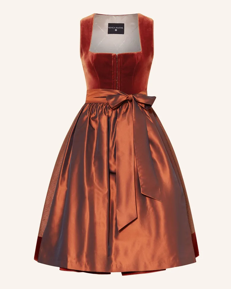 KINGA MATHE Dirndl Tuzla Mit Glitzergarn rot Braun