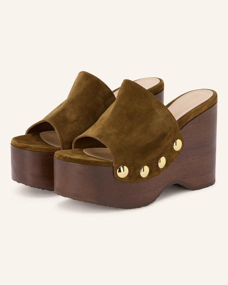 Gianvito Rossi Plateau-Wedges Camoscio Mit Nieten braun Braun