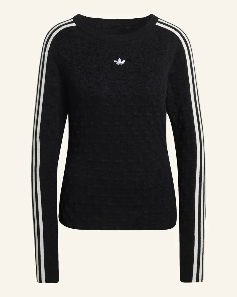 adidas ADIDAS ORIGINALS SLIM SOLID SPIKE KNIT SWEATSHIRT Schwarz