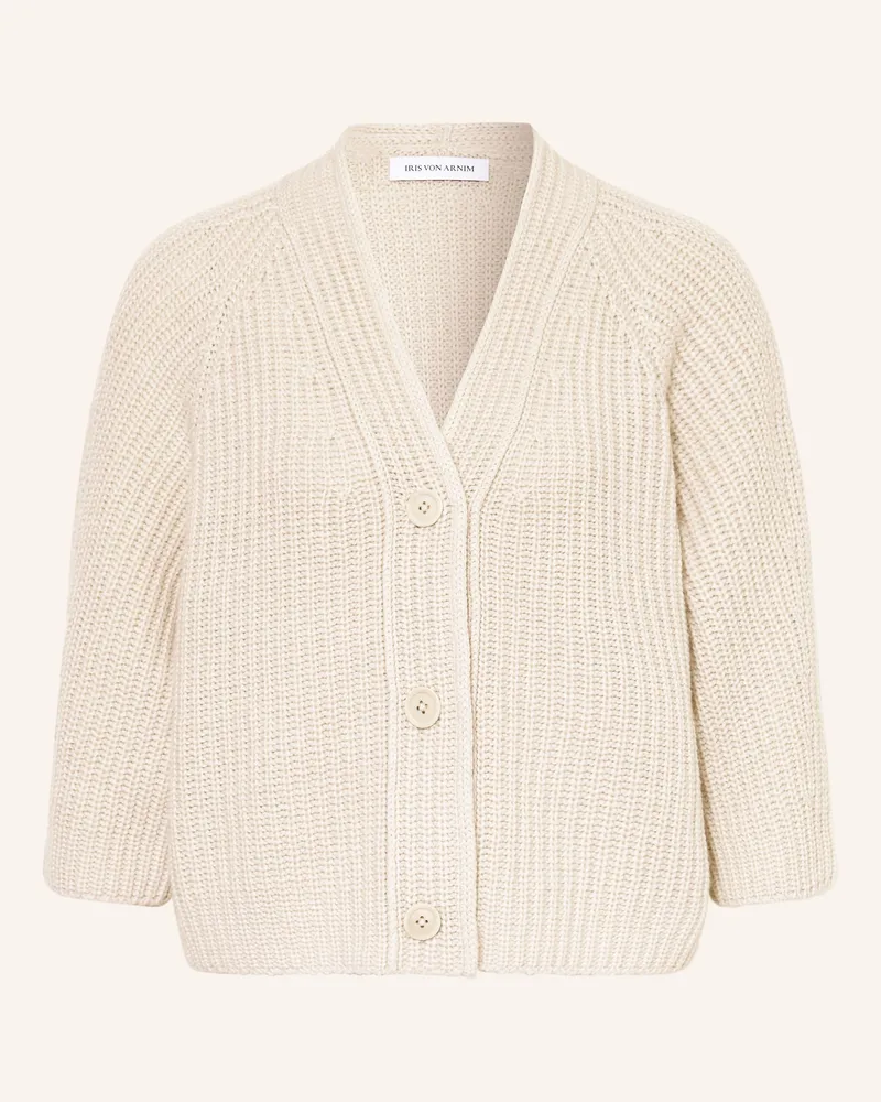 Iris von Arnim Strickjacke Fallou Aus Cashmere Mit 3/4-Arm beige Creme